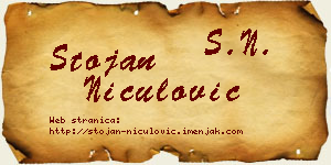 Stojan Niculović vizit kartica